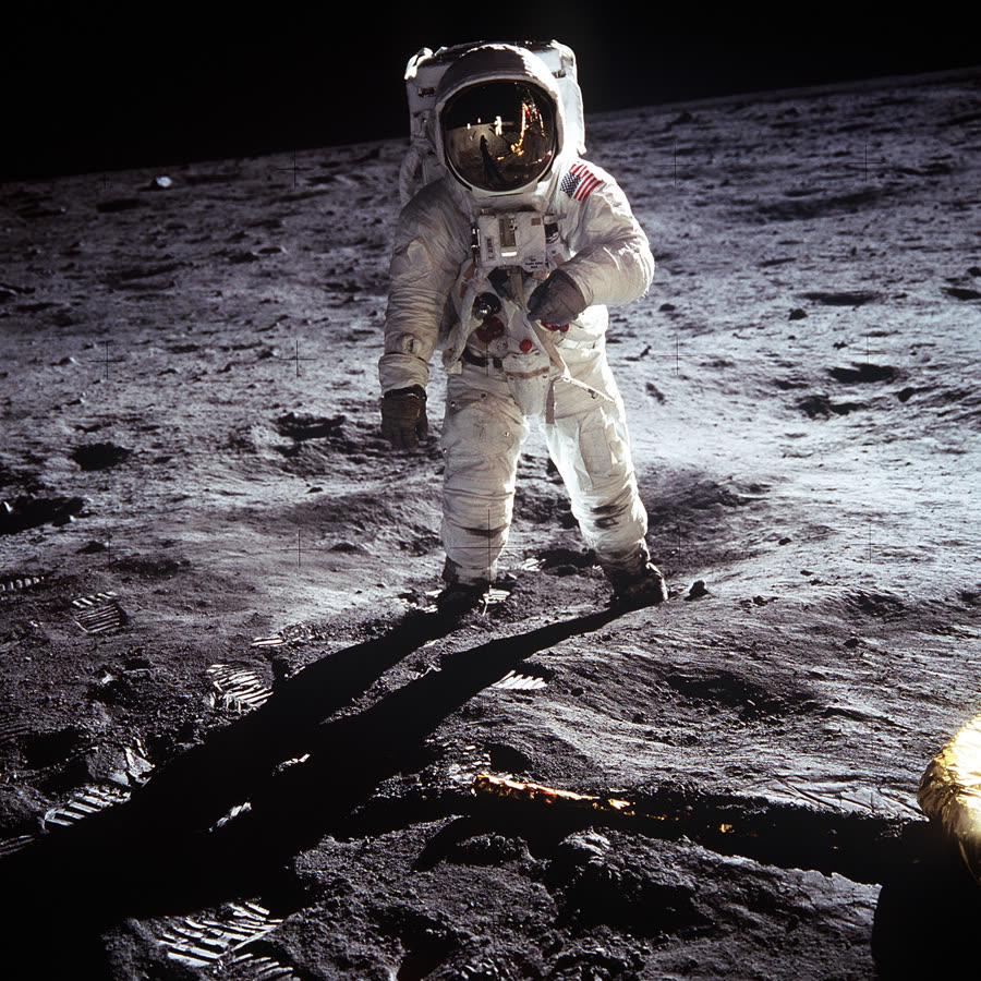 NASA photograph of Buzz Aldrin on the Moon